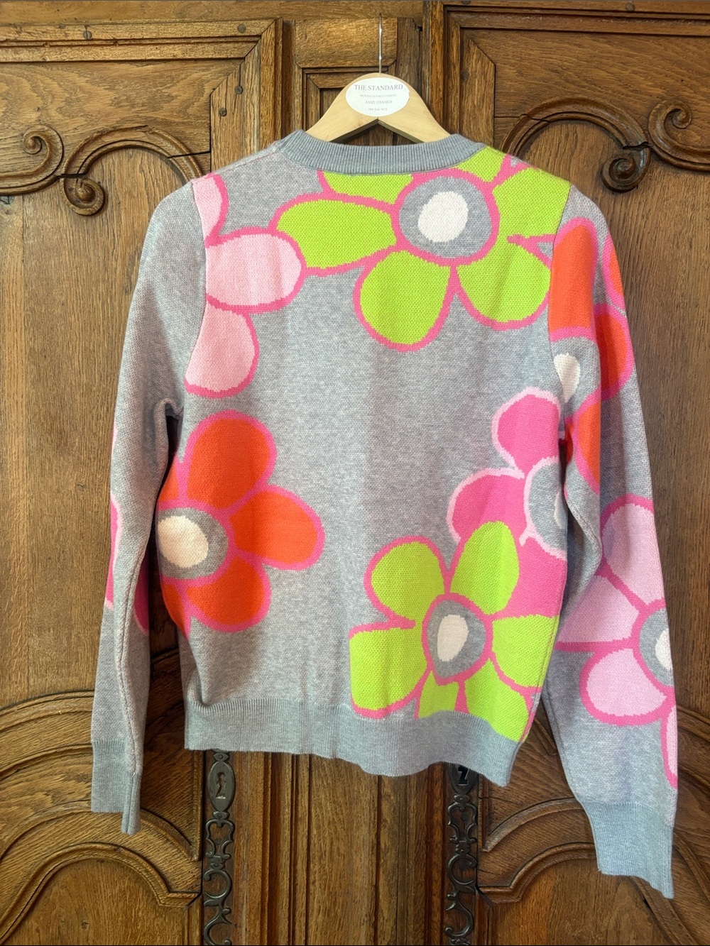 THML Bridget Sweater in a grey multi-color floral pattern - Picture 11 of 14